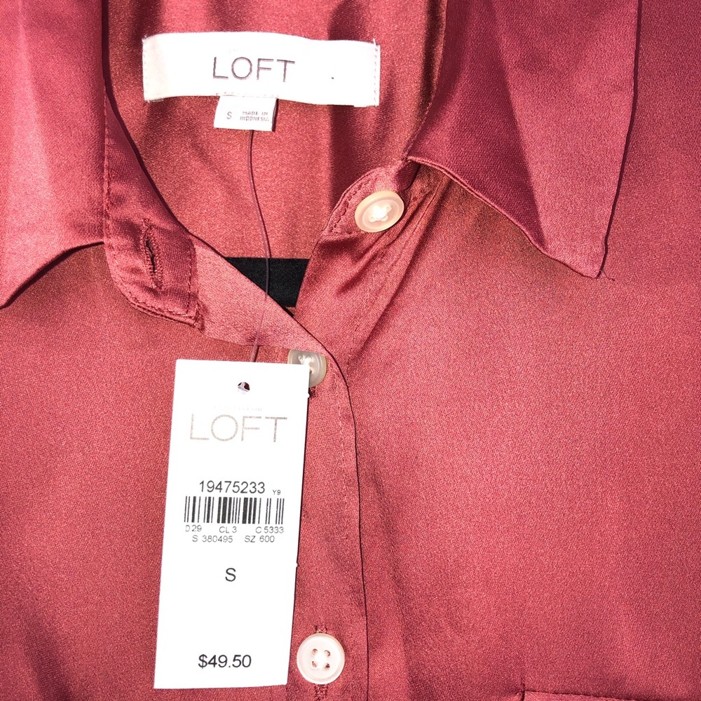 NWT Ann Taylor LOFT Button Up Long Sleeve Top - Picture 4 of 7